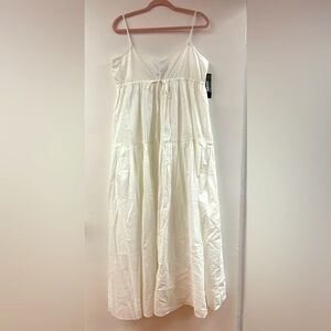 DKNY white 100% cotton flowy maxi dress L
